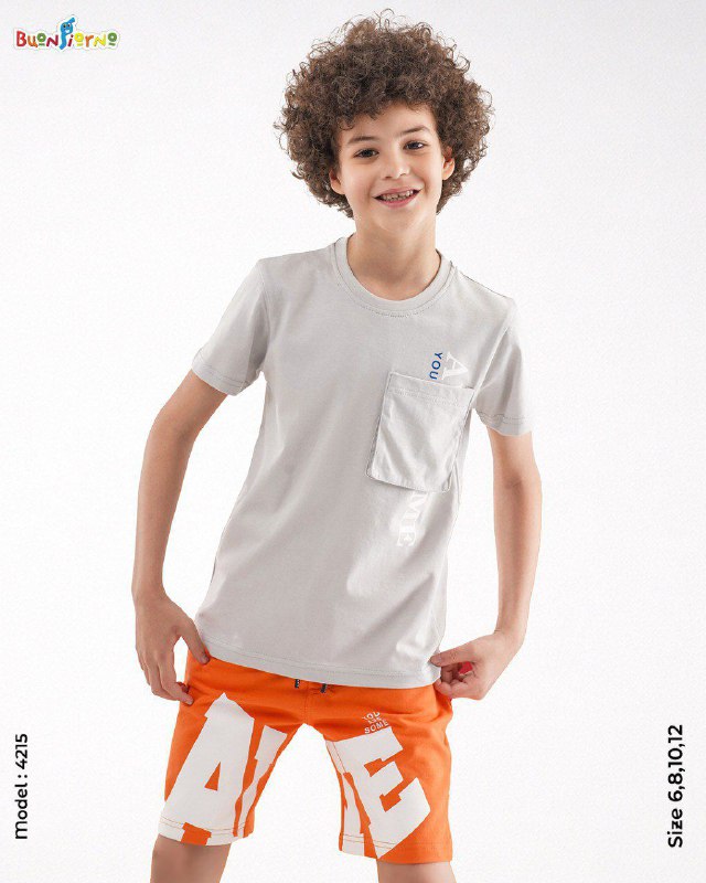 Boys' Homewear Set – Code 4215 (Grey)