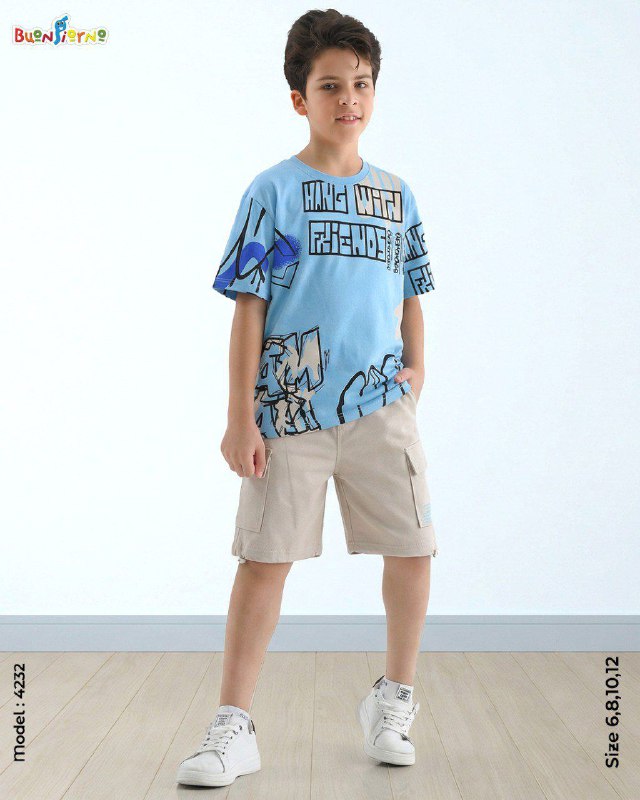 Boys' Homewear Set – Code 4232 (Light Blue)
