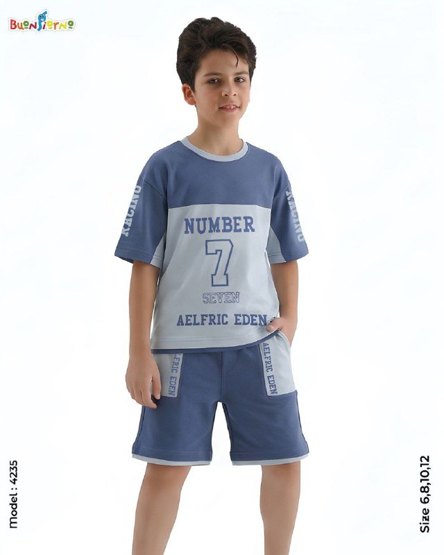 Boys' Homewear Set – Code 4235 (Light Blue)