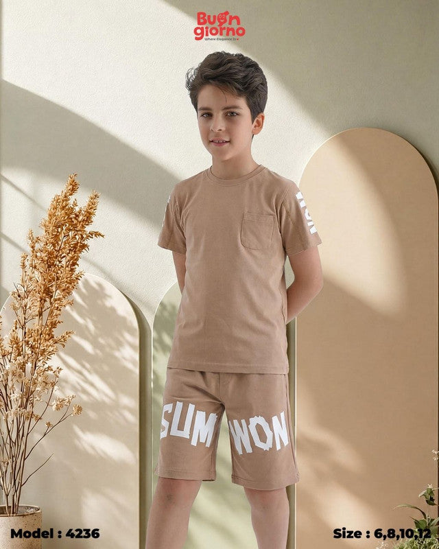 Boys' Homewear Set – Code 4236 (Beige)