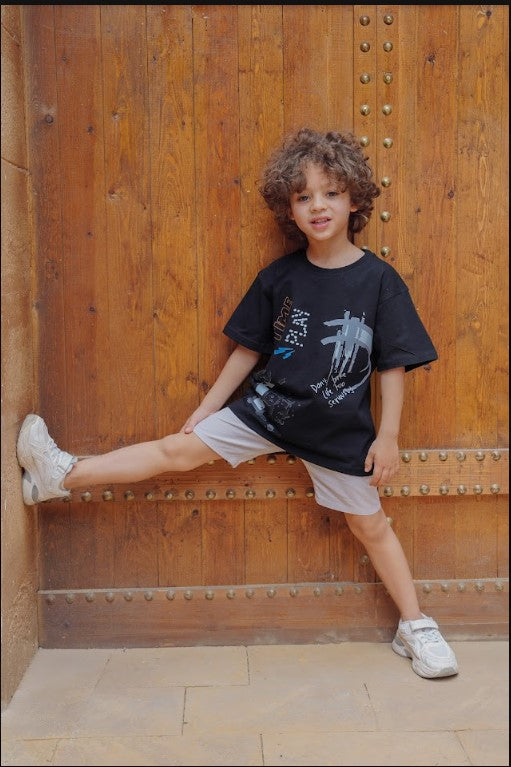 Casual T-Shirt – Code B712 (Black)