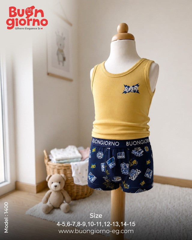 Boys Underwear Set - Boxer - Code 1400 (Yellow)