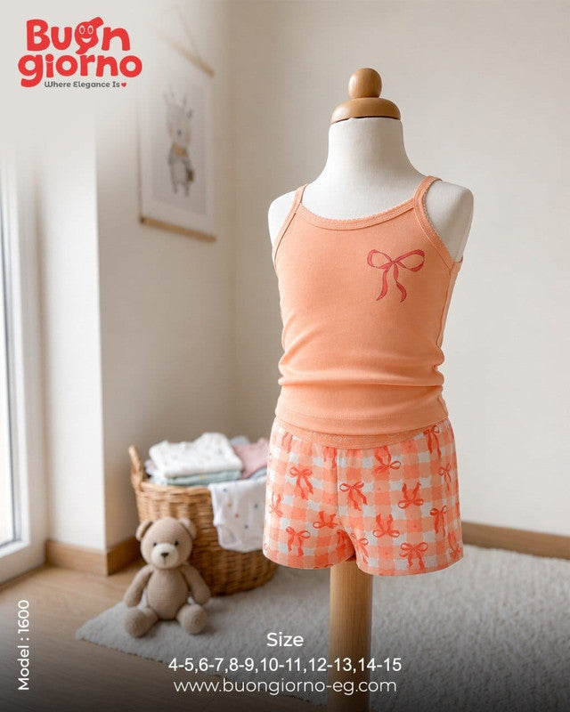 Girls Underwear Set - Boxer - Code 1600 (Orange)