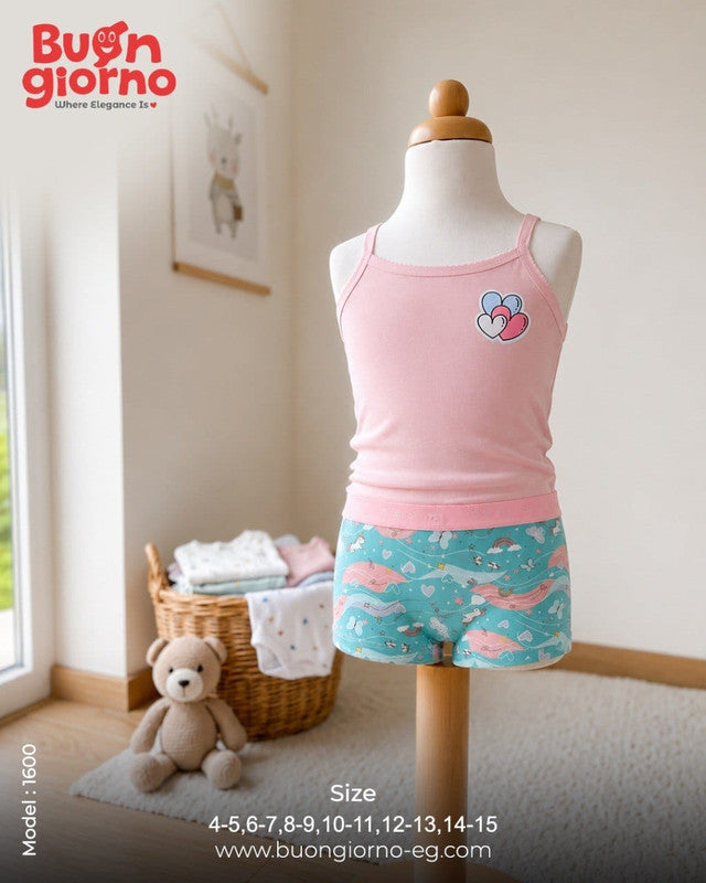 Girls Underwear Set - Boxer - Code 1600 (Pink)